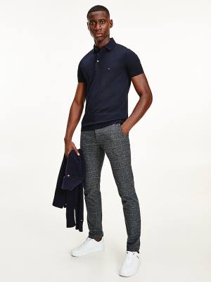 Tommy Hilfiger 1985 Essential Slim Fit Polo Yaka Tişört Erkek Mavi | TH742YXK