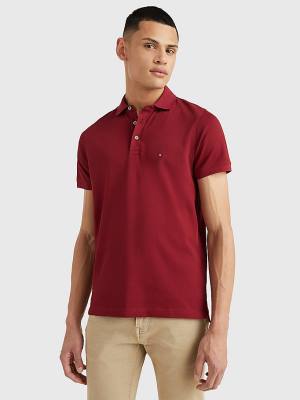 Tommy Hilfiger 1985 Essential Slim Fit Polo Yaka Tişört Erkek Kırmızı | TH935FVT