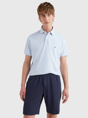 Tommy Hilfiger 1985 Essential TH Flex Polo Yaka Tişört Erkek Mavi | TH902KSA