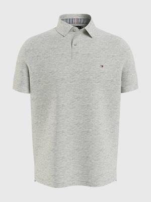 Tommy Hilfiger 1985 Essential TH Flex Polo Yaka Tişört Erkek Gri | TH983VFK