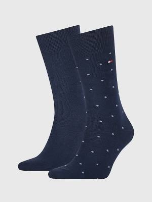 Tommy Hilfiger 2-Pack Dot Çorap Erkek Mavi | TH742KWM