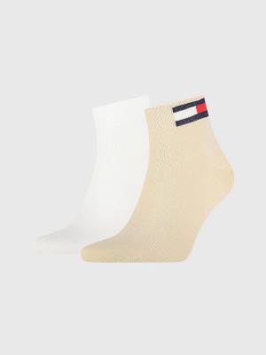 Tommy Hilfiger 2-Pack Flag Ankle Çorap Erkek Bej Rengi | TH109WPY