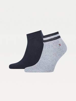 Tommy Hilfiger 2-Pack Neppy Ankle-Length Çorap Erkek Mavi | TH048LYX