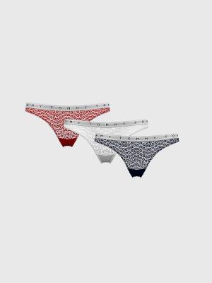 Tommy Hilfiger 3-Pack Dantel Logo Waistband Thongs İç Giyim Kadın Multi | TH920RXL