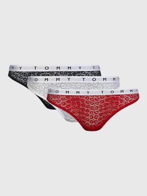 Tommy Hilfiger 3-Pack Dantel Logo Waistband Briefs İç Giyim Kadın Multi | TH925LNB