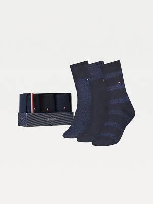 Tommy Hilfiger 3-Pack Sparkle Gift Box Çorap Kadın Mavi | TH807FJB