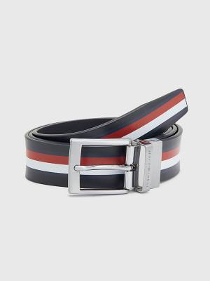 Tommy Hilfiger Adan Reversible Deri Kemer Erkek Siyah | TH589AMB