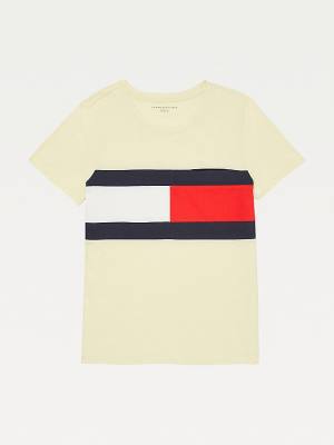 Tommy Hilfiger Adaptive Flag Print Pamuklu Tişört Kadın Sarı | TH637XKS