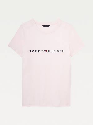 Tommy Hilfiger Adaptive Logo Tişört Kadın Pembe | TH501CFV