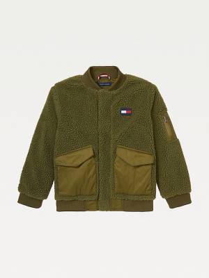 Tommy Hilfiger Adaptive Mixed Teddy Bomber Ceket Erkek Çocuk Yeşil | TH306IBS