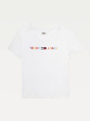 Tommy Hilfiger Adaptive Pamuklu Logo Tişört Kadın Beyaz | TH358GDS