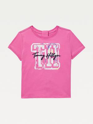 Tommy Hilfiger Adaptive Seated Fit Logo Tişört Kiz Çocuk Pembe | TH678LWO