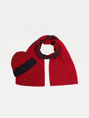 Tommy Hilfiger Beanie And Scarf Gift Set Şapka Erkek Mavi | TH689EID