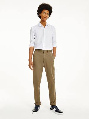 Tommy Hilfiger Bleecker Satin Slim Fit Chinos Pantolon Erkek Kahverengi | TH724ORA