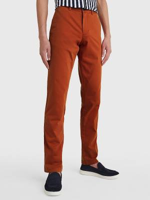 Tommy Hilfiger Bleecker Satin Slim Fit Chinos Pantolon Erkek Kırmızı | TH906NJC