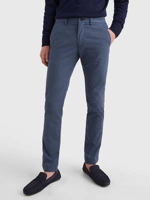 Tommy Hilfiger Bleecker Wool Look Slim Fit Pantolon Erkek Mavi | TH106BYV