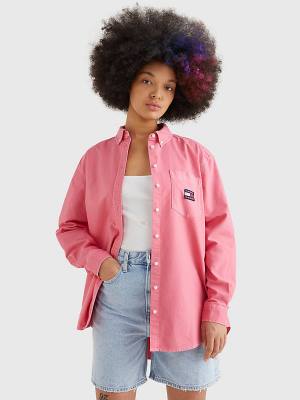 Tommy Hilfiger Boyfriend Fit Gömlek Kadın Pembe | TH541QFN