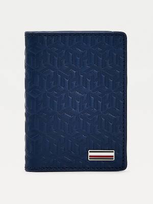 Tommy Hilfiger Business Monogram Bifold Card Holder Cüzdan Erkek Mavi | TH926FJZ