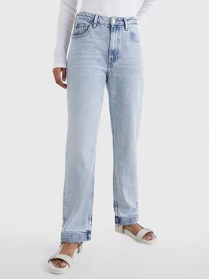 Tommy Hilfiger Classics High Rise Straight Faded Let-Down Jean Pantolon Kadın Denim | TH732XSC