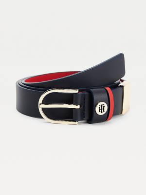 Tommy Hilfiger Classics Reversible Organic Deri Kemer Kadın Mavi | TH157NDE