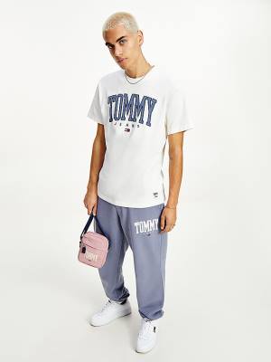 Tommy Hilfiger College Bold Logo Klasik Tişört Erkek Beyaz | TH241WGB