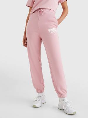 Tommy Hilfiger College Tommy Badge Plush Joggers Pantolon Kadın Pembe | TH860BFG