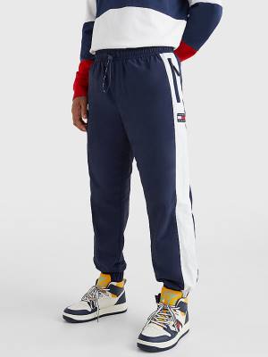 Tommy Hilfiger Colour-Blocked Cuffed Joggers Pantolon Erkek Mavi | TH984WUK