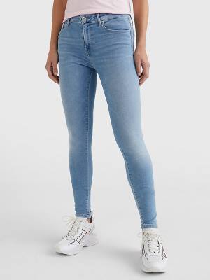 Tommy Hilfiger Como Mid Cut Cut Cut Rise Skinny TH Flex Jean Pantolon Kadın Denim | TH751KRO