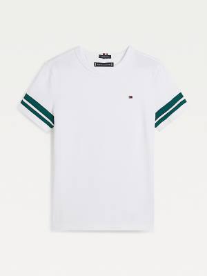 Tommy Hilfiger Contrast Sleeve Tişört Erkek Çocuk Beyaz | TH028VUX