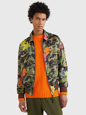 Tommy Hilfiger Crest Floral Camo Tracksuit Ceket Erkek Haki | TH259EAI