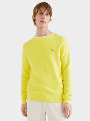 Tommy Hilfiger Crew Neck Jumper Kazak Erkek Sarı | TH498YLZ