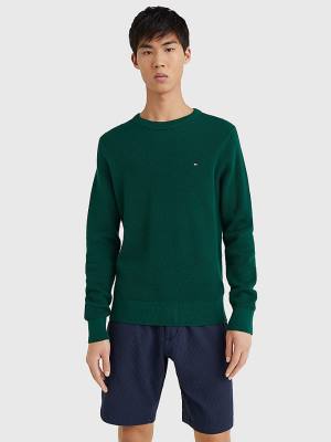 Tommy Hilfiger Crew Neck Jumper Kazak Erkek Yeşil | TH713ZIG