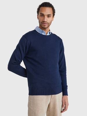 Tommy Hilfiger Crew Neck Jumper Kazak Erkek Mavi | TH768JAF