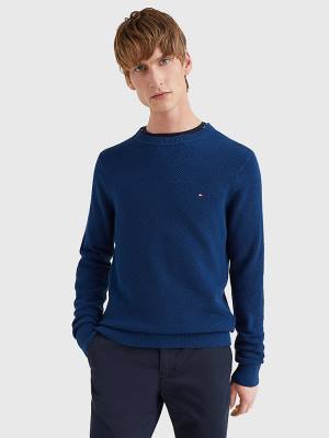 Tommy Hilfiger Crew Neck Jumper Kazak Erkek Mavi | TH807AUB