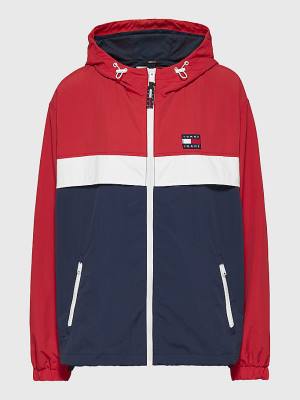 Tommy Hilfiger Curve Chicago Colour-Blocked Windbreaker Ceket Kadın Mavi | TH723ZHP