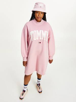 Tommy Hilfiger Curve College Sweatshirt Elbise Kadın Pembe | TH123MLR