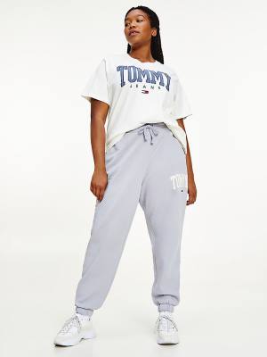 Tommy Hilfiger Curve College Tommy Badge Plush Joggers Pantolon Kadın Mor | TH721LEK