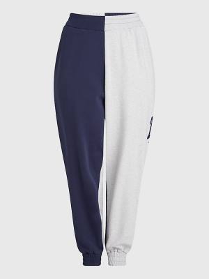 Tommy Hilfiger Curve Colour-Blocked Relaxed Joggers Pantolon Kadın Mavi | TH360JVP