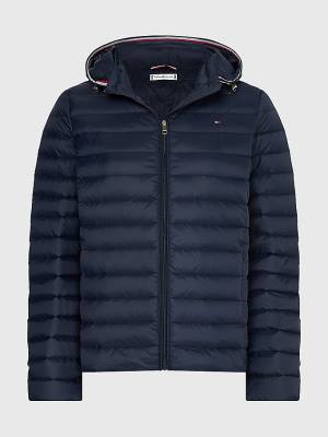 Tommy Hilfiger Curve Essential Removable Hood Down Ceket Kadın Mavi | TH439EQY