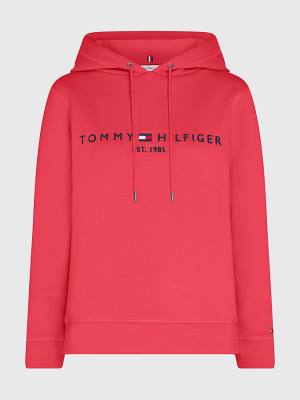 Tommy Hilfiger Curve Logo Drawstring Kapüşonlu Sweatshirt Kadın Pembe | TH912TUM