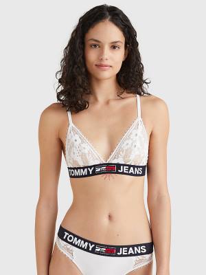 Tommy Hilfiger Dantel Unlined Triangle Bra İç Giyim Kadın Beyaz | TH314GJE