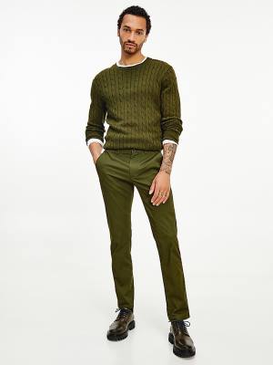 Tommy Hilfiger Denton Fitted Straight Micro Print Pantolon Erkek Kahverengi | TH758REK