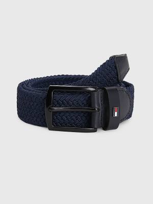 Tommy Hilfiger Denton Stretch Braided Kemer Erkek Mavi | TH051MLU