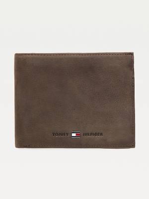 Tommy Hilfiger Deri Trifold Cüzdan Erkek Kahverengi | TH609DSX