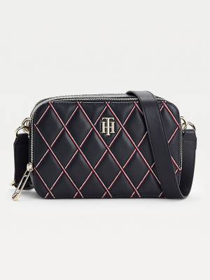 Tommy Hilfiger Diamond Quilted Monogram Camera Çanta Kadın Mavi | TH045LZI