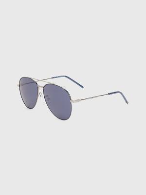 Tommy Hilfiger Double Bridge Aviator Güneş Gözlüğü Erkek Mavi | TH592AOM