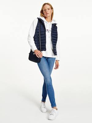 Tommy Hilfiger Down-Filled Quilted Vest Kaban Kadın Mavi | TH502HXK