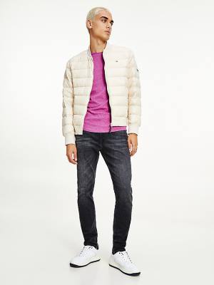 Tommy Hilfiger Down Recycled Quilted Bomber Ceket Erkek Bej Rengi | TH439KFB