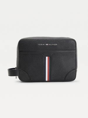 Tommy Hilfiger Downtown Metal Logo Washbag Çanta Erkek Siyah | TH438NPG