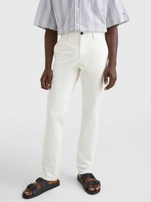 Tommy Hilfiger Elevated Relaxed Fit Satin Pantolon Erkek Beyaz | TH901SGJ